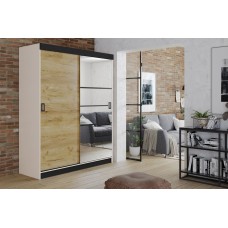 Skapis ar spoguli RETRO 6167, Balts/Zelts craft